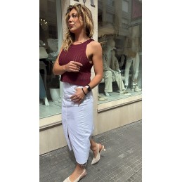 Falda tiffosi blanca con...